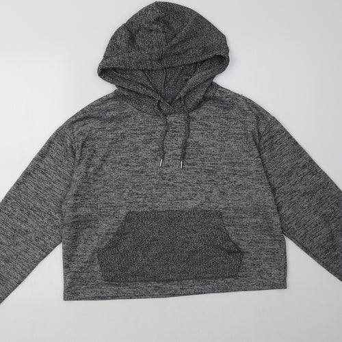Primark Womens Grey  Polyester Pullover Hoodie Size M  Pullover - Cropped