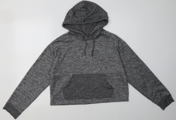 Primark Womens Grey  Polyester Pullover Hoodie Size M  Pullover - Cropped