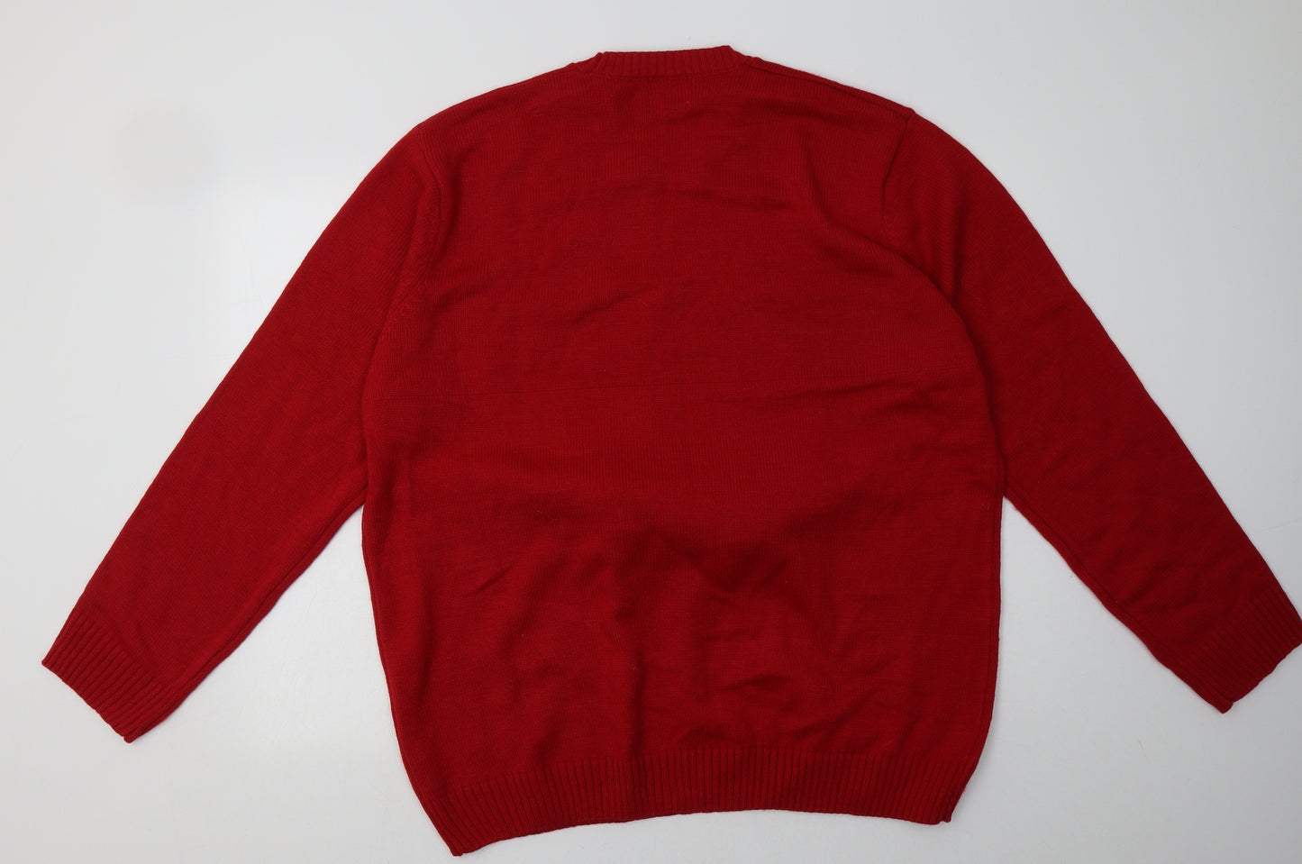 George Mens Red  Acrylic Pullover Sweatshirt Size 2XL   - Christmas