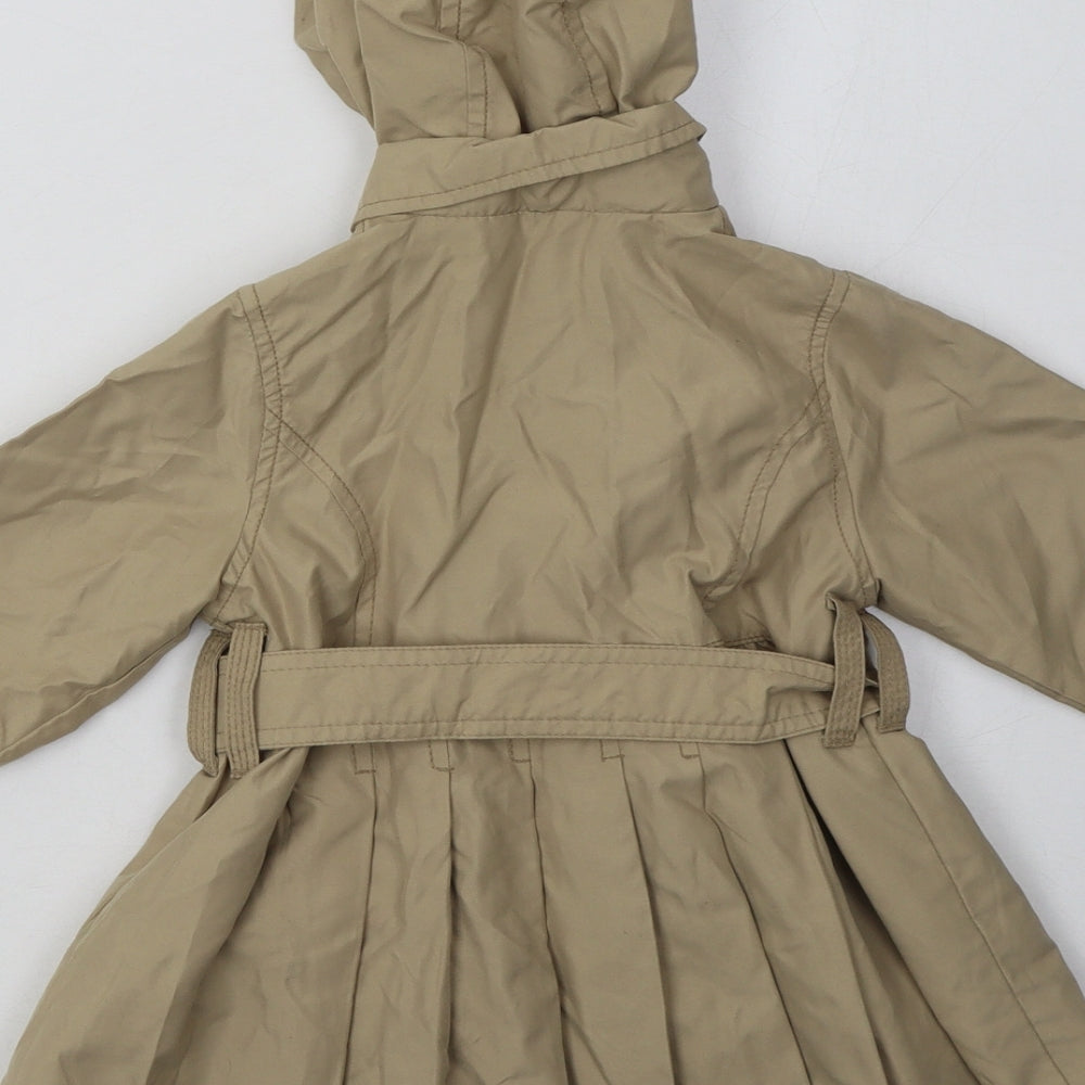 Mothercare Girls Beige   Basic Coat Coat Size 2 Years  Button