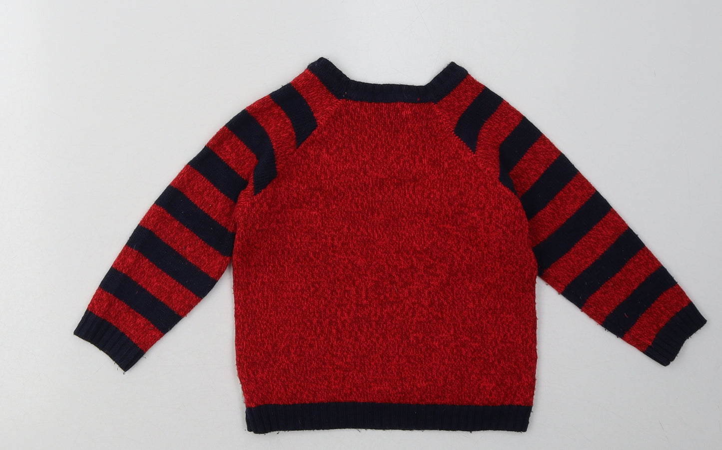 George Boys Red Striped Acrylic Pullover Sweatshirt Size 2-3 Years  Pullover - Christmas