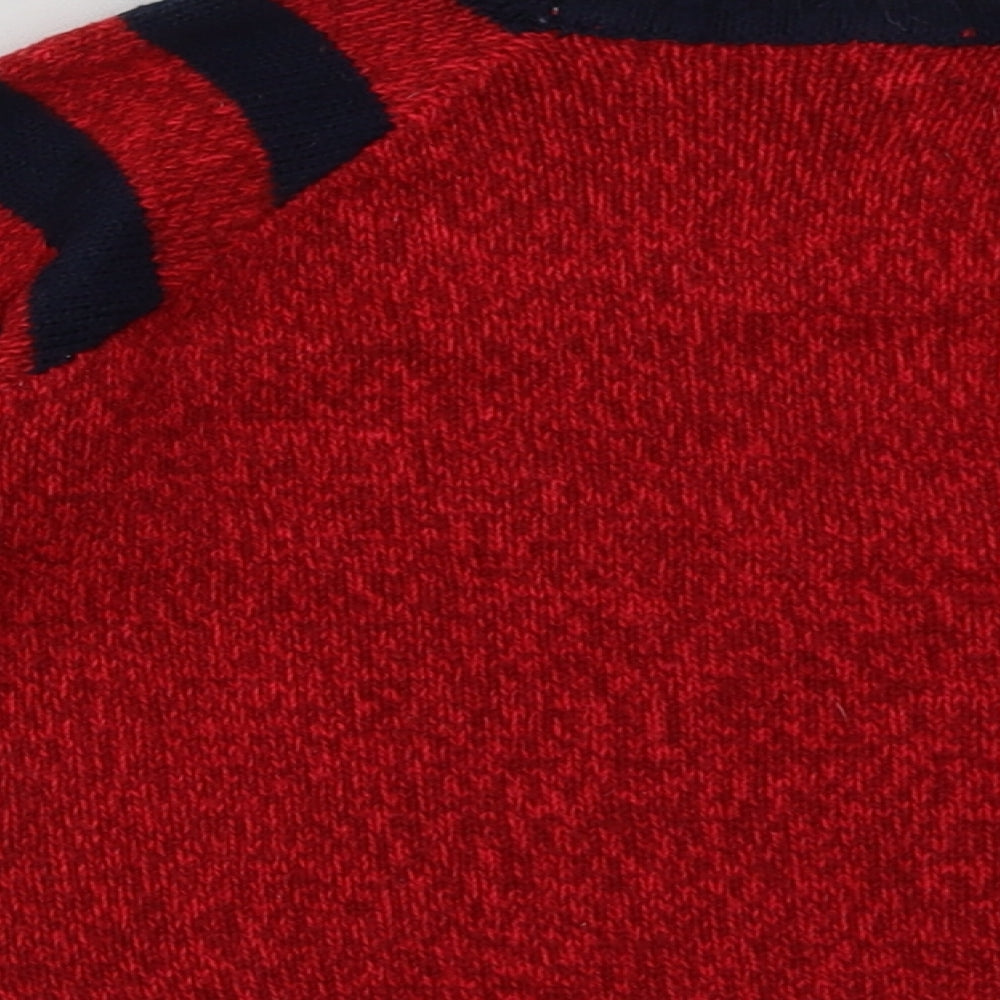 George Boys Red Striped Acrylic Pullover Sweatshirt Size 2-3 Years  Pullover - Christmas