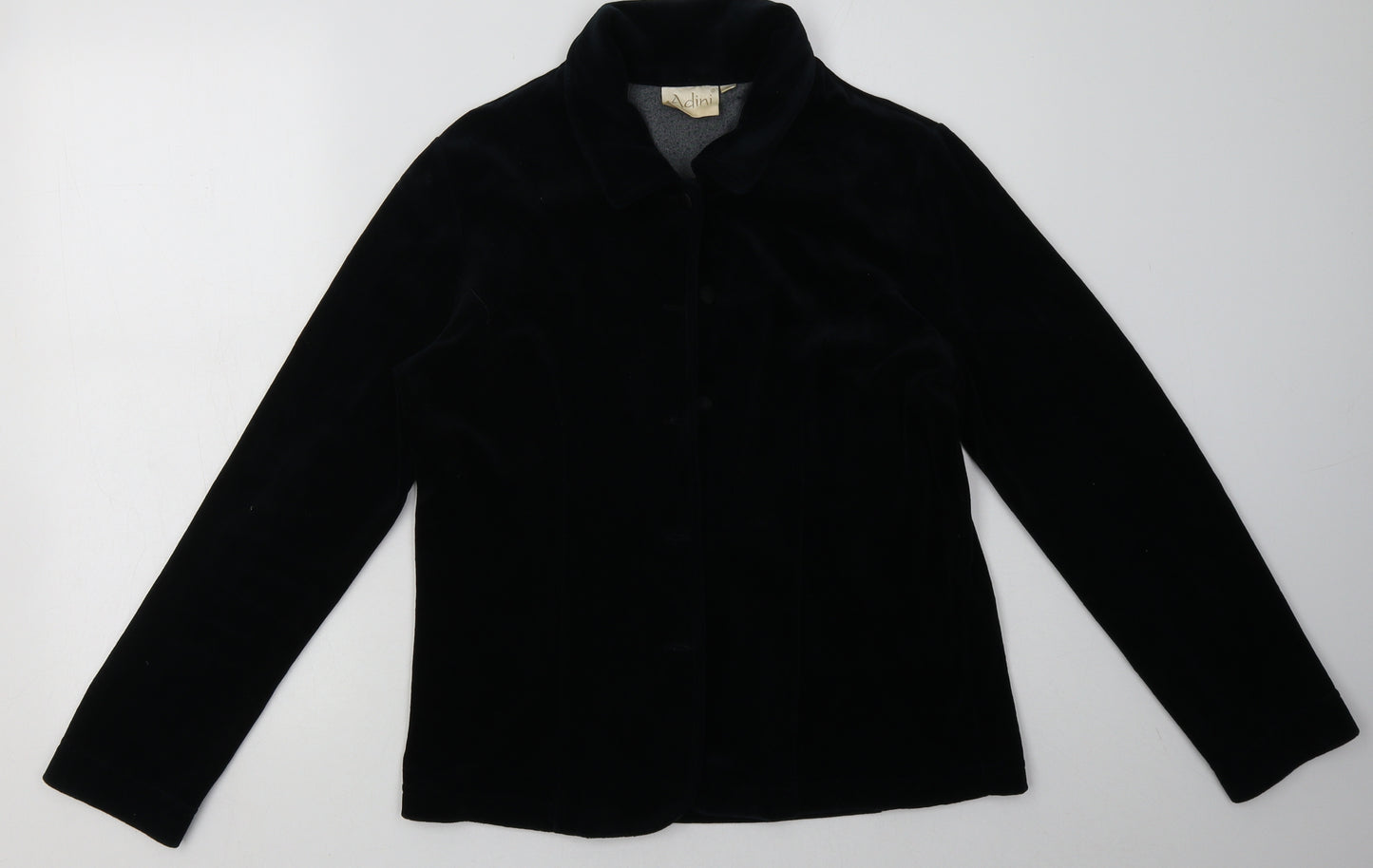 Adini Womens Black Collared  Cotton Cardigan Jumper Size S