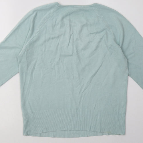NEXT Womens Blue  Acrylic Pullover Sweatshirt Size 12  Pullover
