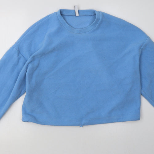 Stradivarius Womens Blue  Polyester Pullover Sweatshirt Size S  Pullover - Cropped