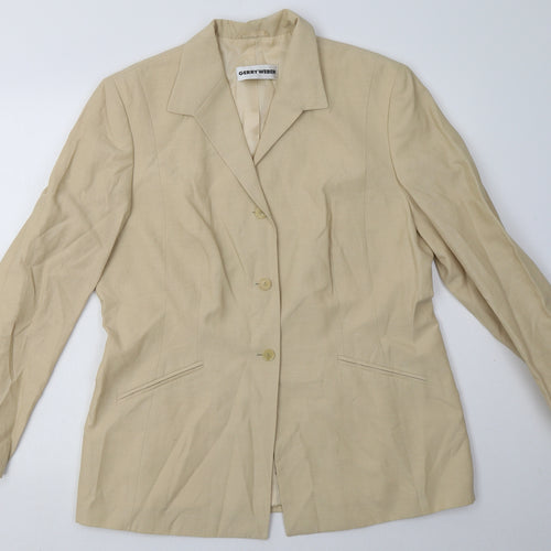 Gerry Weber Womens Beige   Jacket Blazer Size 14  Button