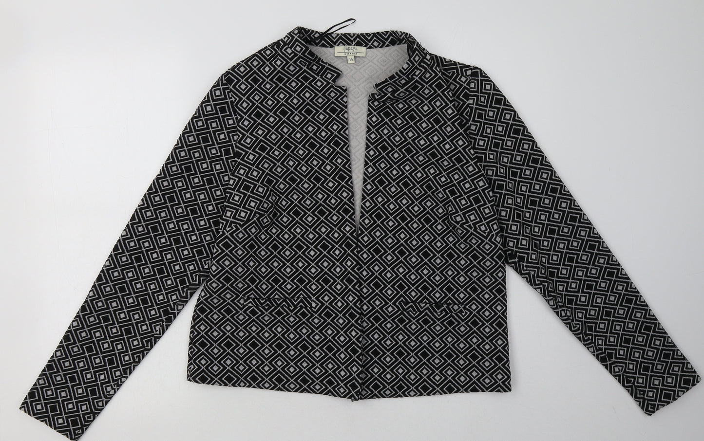 Matalan Womens Grey Geometric  Jacket Blazer Size 14