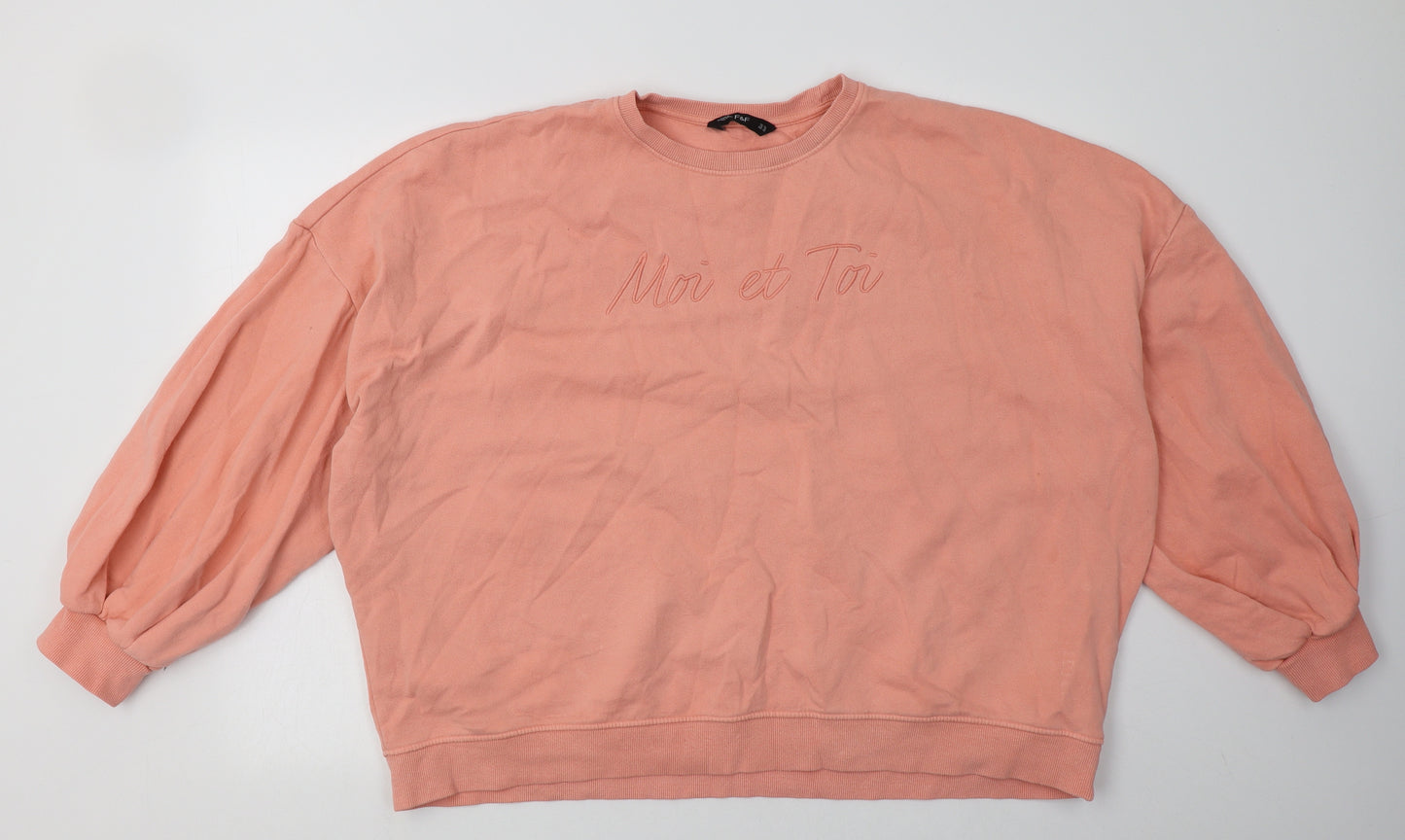 F&F Womens Pink  Cotton Pullover Sweatshirt Size 22  Pullover - moi et toi