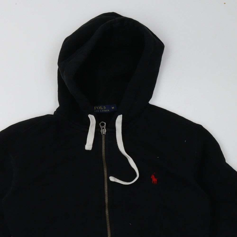 Ralph Lauren Mens Black  Cotton Full Zip Hoodie Size M