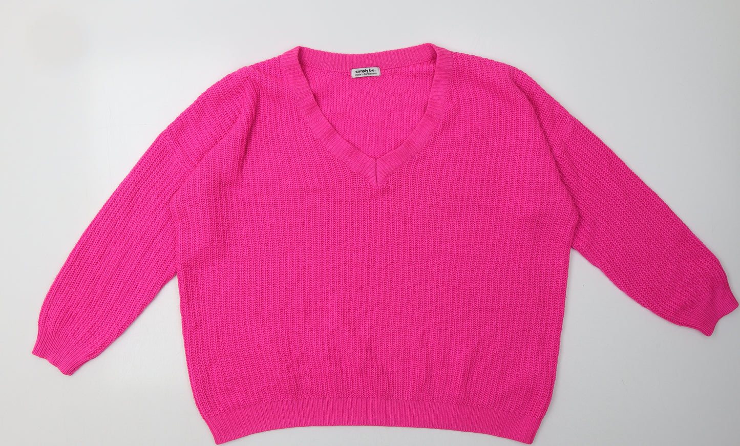 Simply Be Womens Pink  Acrylic Pullover Sweatshirt Size 20  Pullover