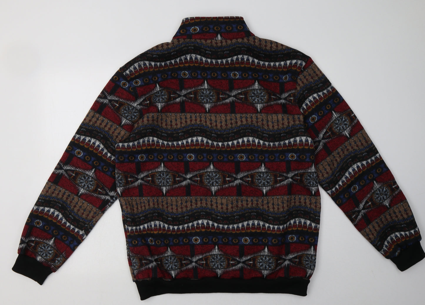 Preworn Mens Red Geometric Cotton Pullover Sweatshirt Size M