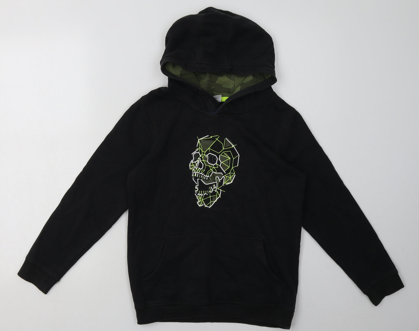 Sainsburys Boys Black  Cotton Pullover Hoodie Size 10 Years  Pullover - Skull