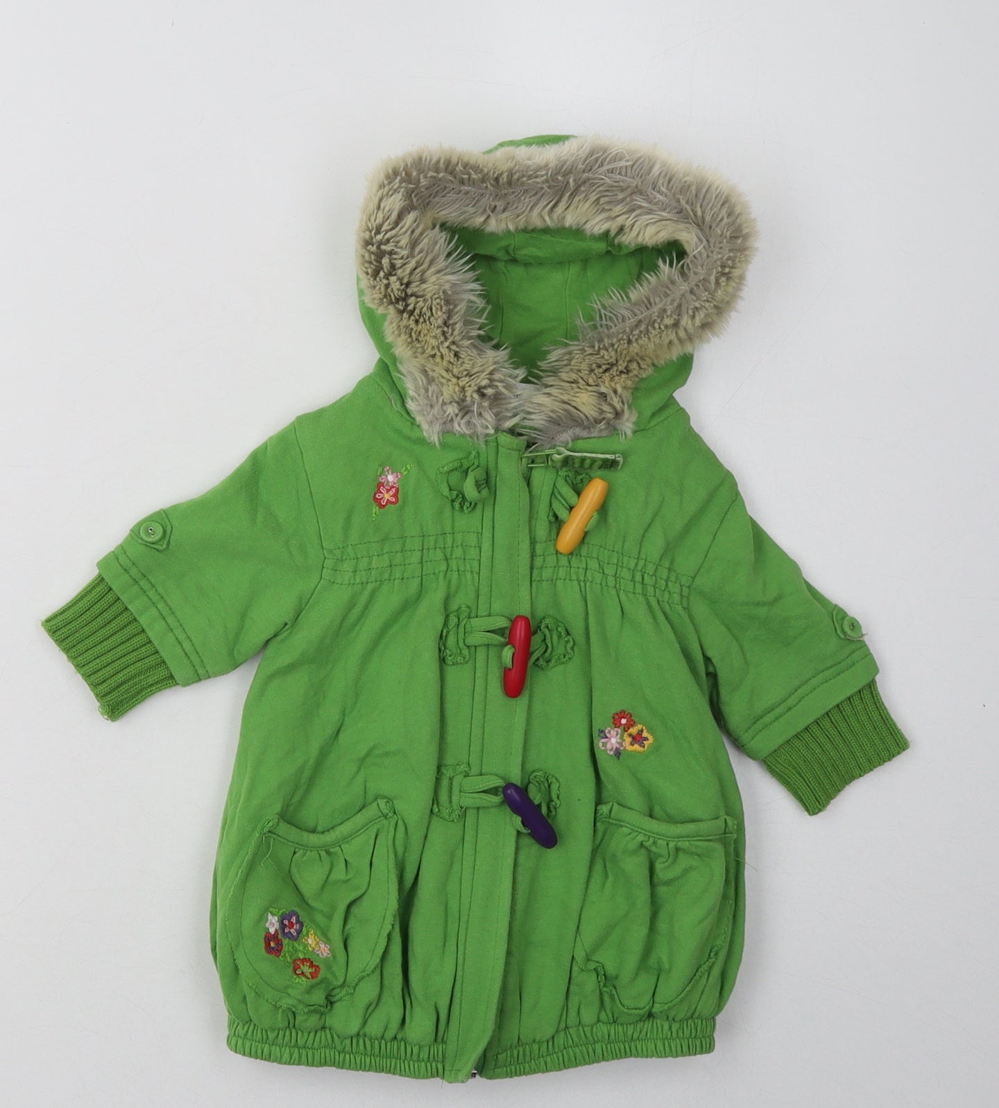 NEXT Girls Green   Basic Coat Coat Size 3-6 Months   Zip