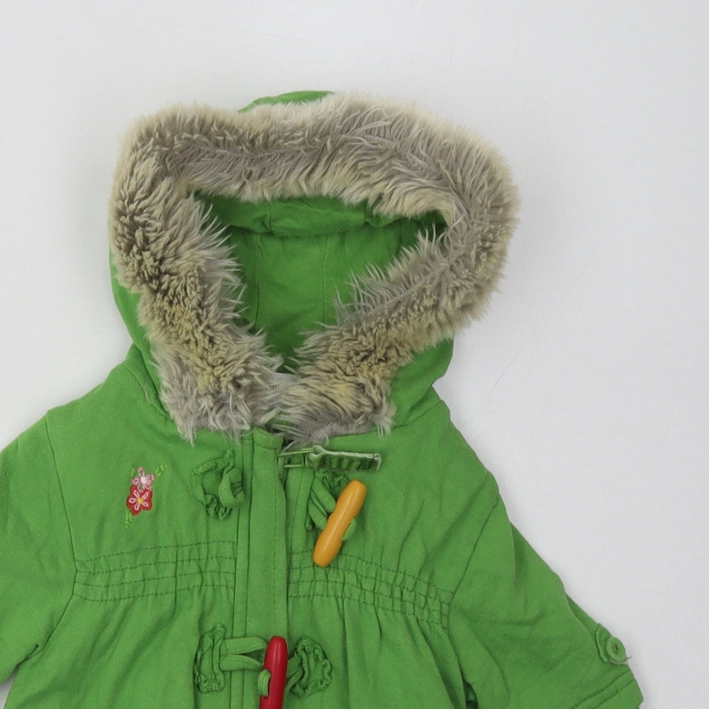 NEXT Girls Green   Basic Coat Coat Size 3-6 Months   Zip