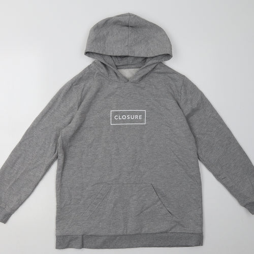 closure Womens Grey  Polyester Pullover Hoodie Size S  Pullover