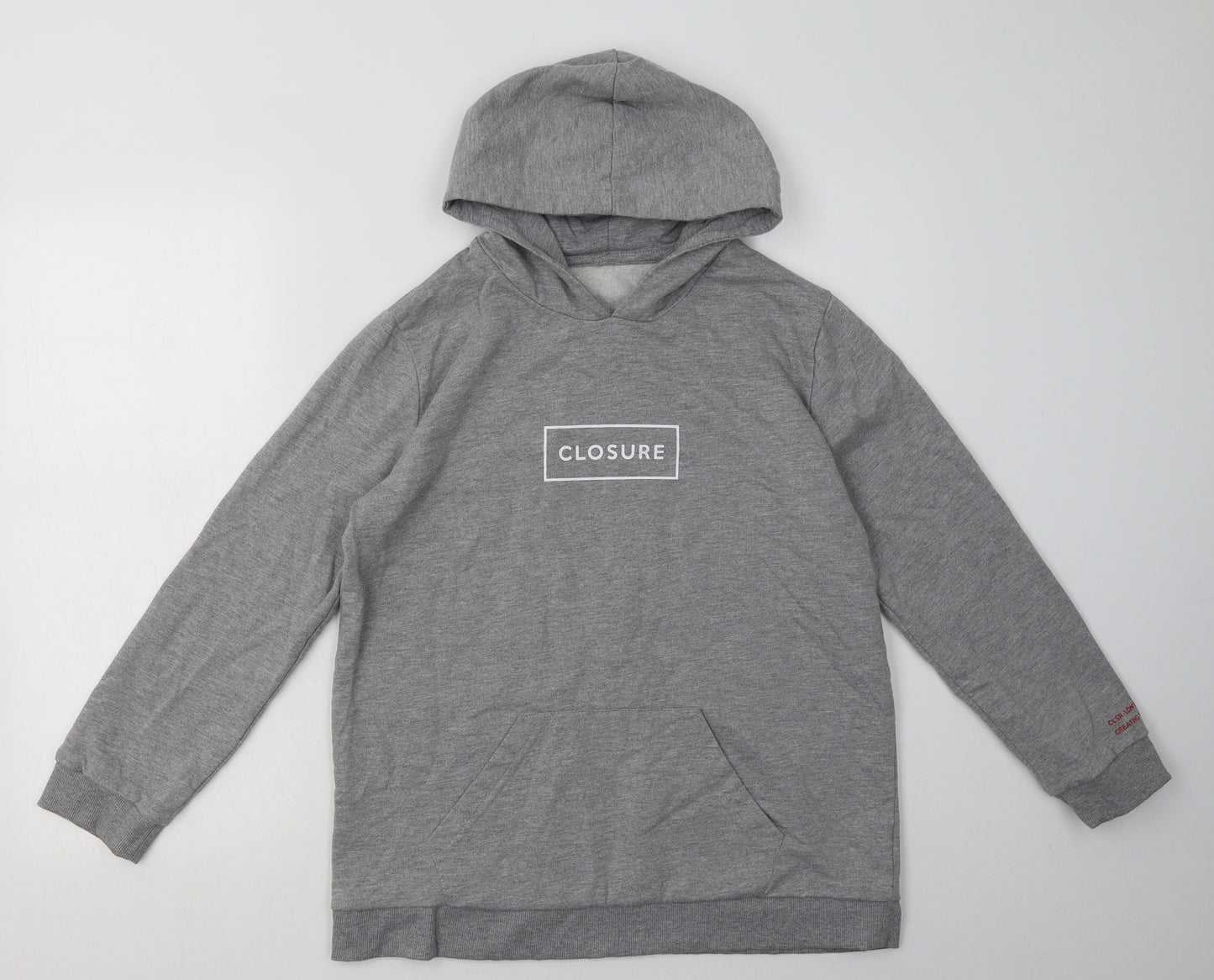 closure Womens Grey  Polyester Pullover Hoodie Size S  Pullover