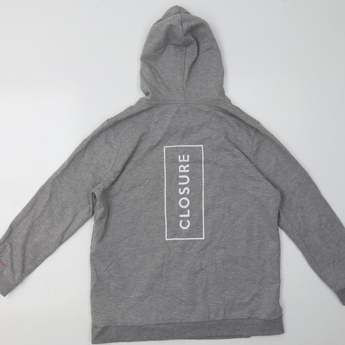 closure Womens Grey  Polyester Pullover Hoodie Size S  Pullover