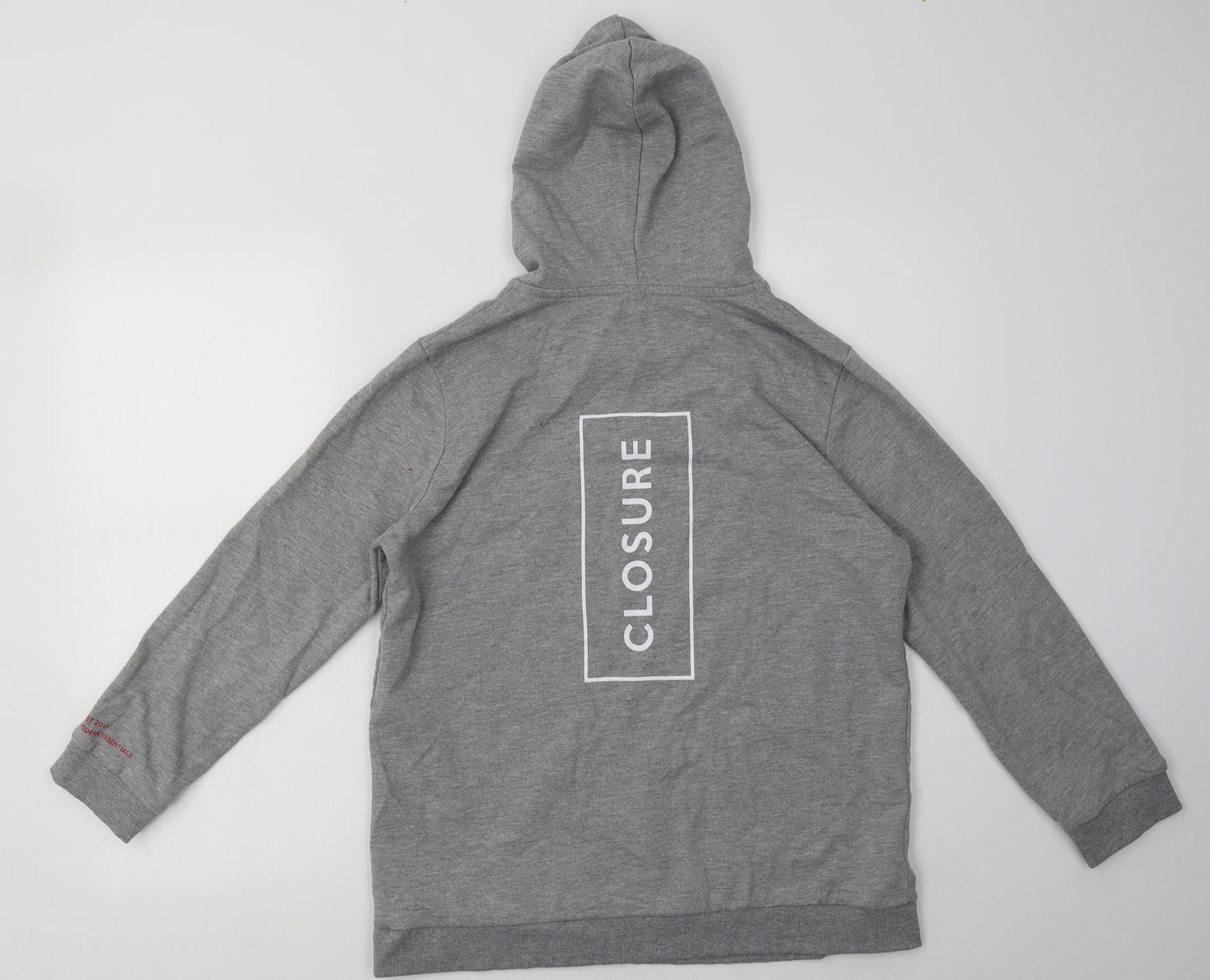 closure Womens Grey  Polyester Pullover Hoodie Size S  Pullover