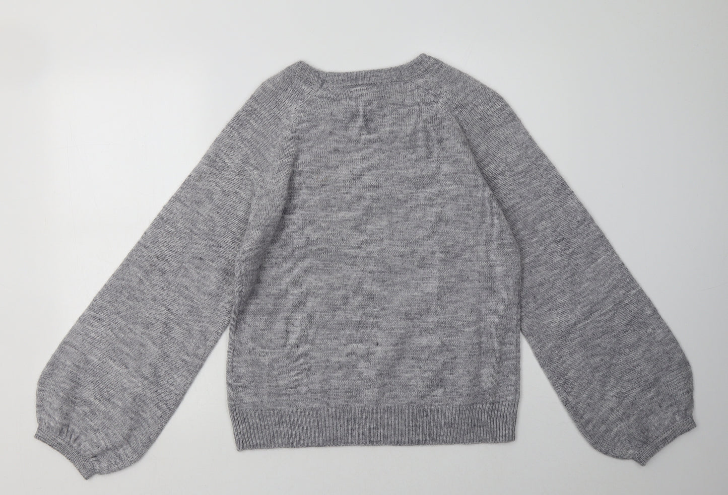 lauren taylor Womens Grey  Acrylic Pullover Sweatshirt Size M  Pullover