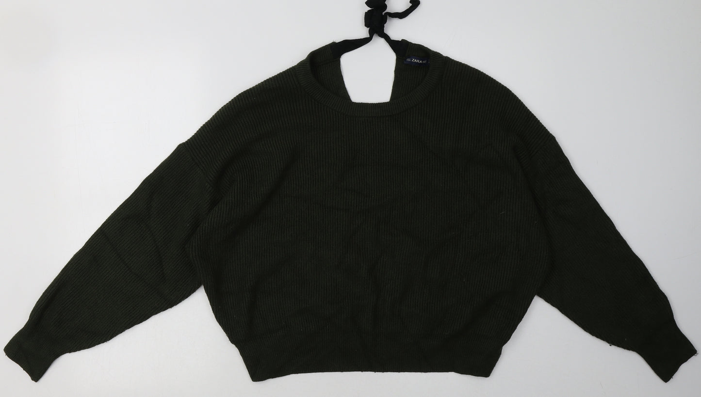 Zara Womens Green  Viscose Pullover Sweatshirt Size M  Pullover