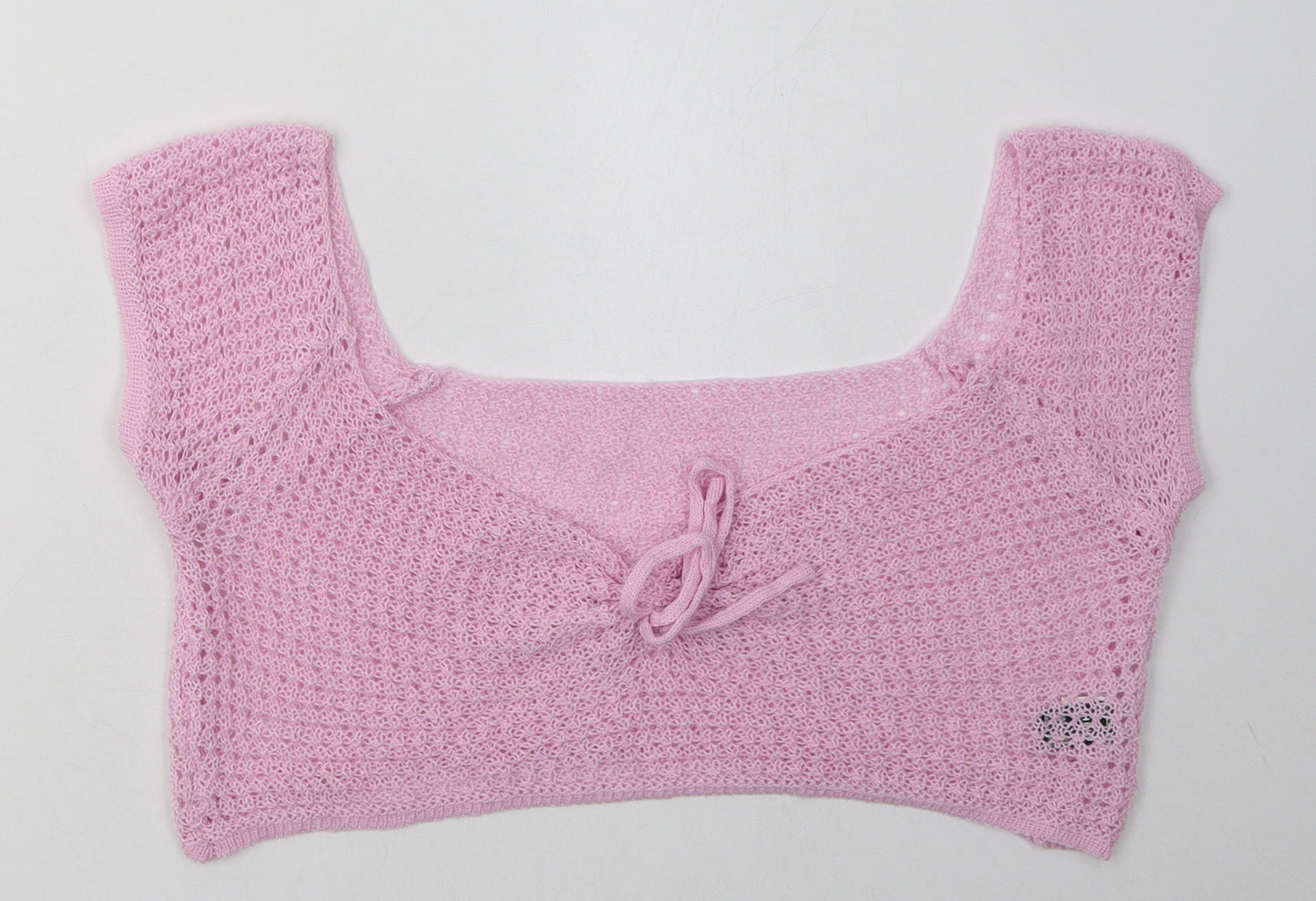 SheIn Womens Pink  Acrylic Cropped Tank Size M V-Neck
