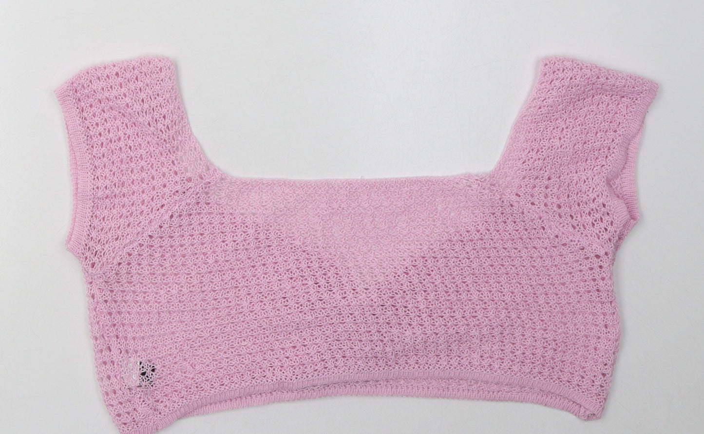 SheIn Womens Pink  Acrylic Cropped Tank Size M V-Neck