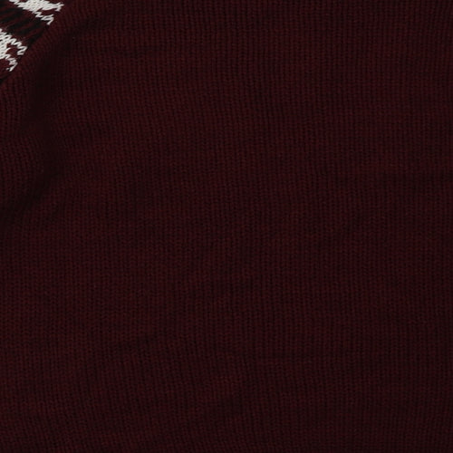 New Look Girls Red Geometric Acrylic Pullover Sweatshirt Size 14-15 Years  Pullover