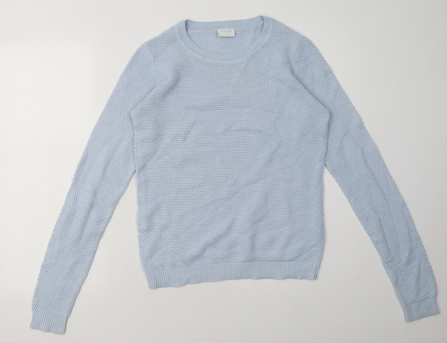 VILA Womens Blue  Cotton Pullover Sweatshirt Size S  Pullover