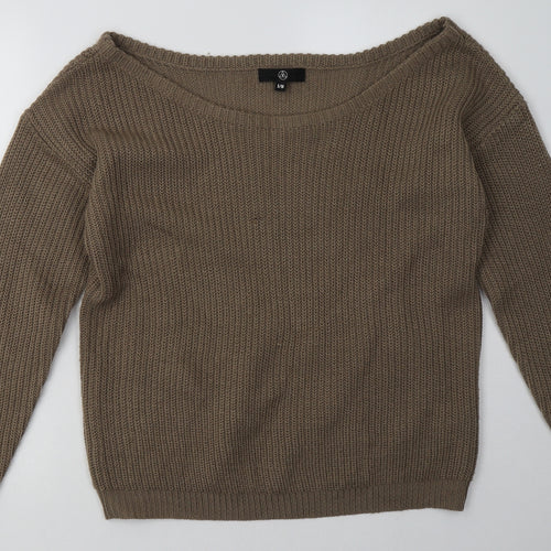 Missguided Womens Brown  Acrylic Pullover Sweatshirt Size M  Pullover