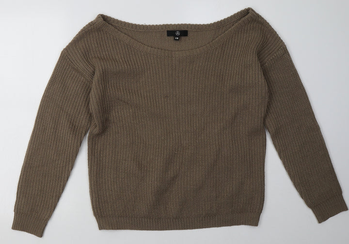 Missguided Womens Brown  Acrylic Pullover Sweatshirt Size M  Pullover