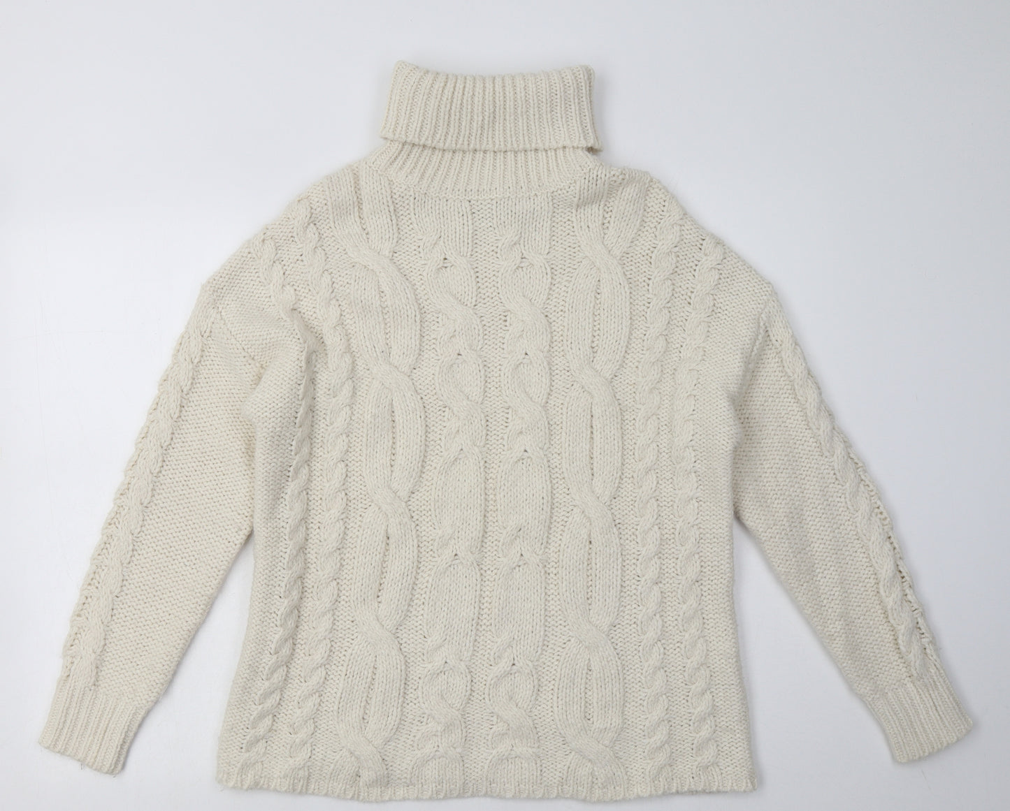 Primark Womens White Argyle/Diamond Acrylic Pullover Sweatshirt Size S  Pullover
