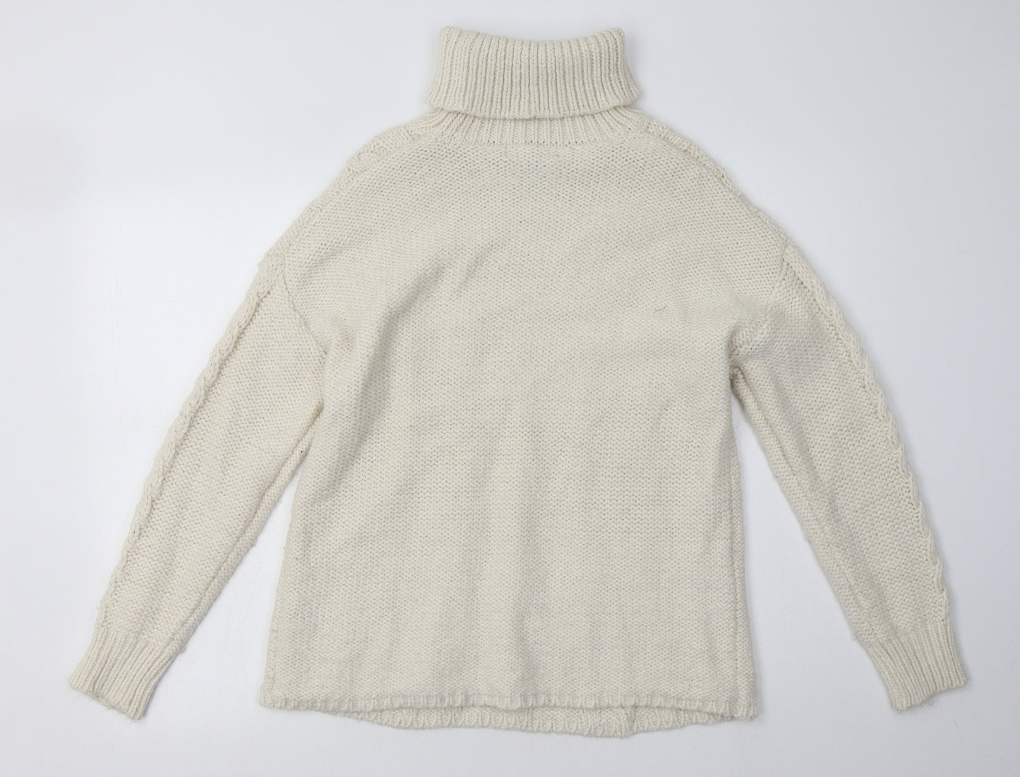 Primark Womens White Argyle/Diamond Acrylic Pullover Sweatshirt Size S  Pullover