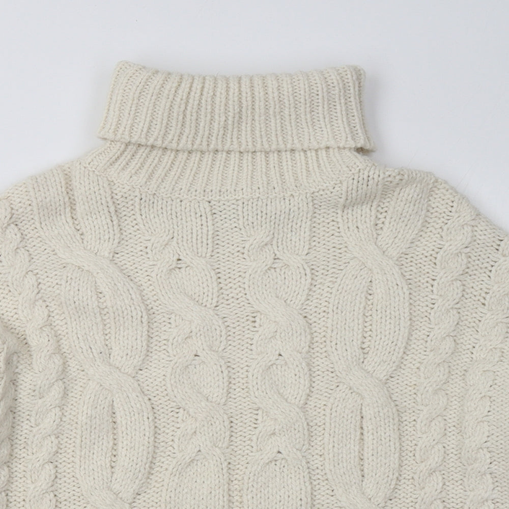 Primark Womens White Argyle/Diamond Acrylic Pullover Sweatshirt Size S  Pullover