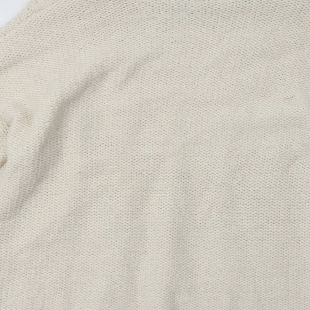 Primark Womens White Argyle/Diamond Acrylic Pullover Sweatshirt Size S  Pullover