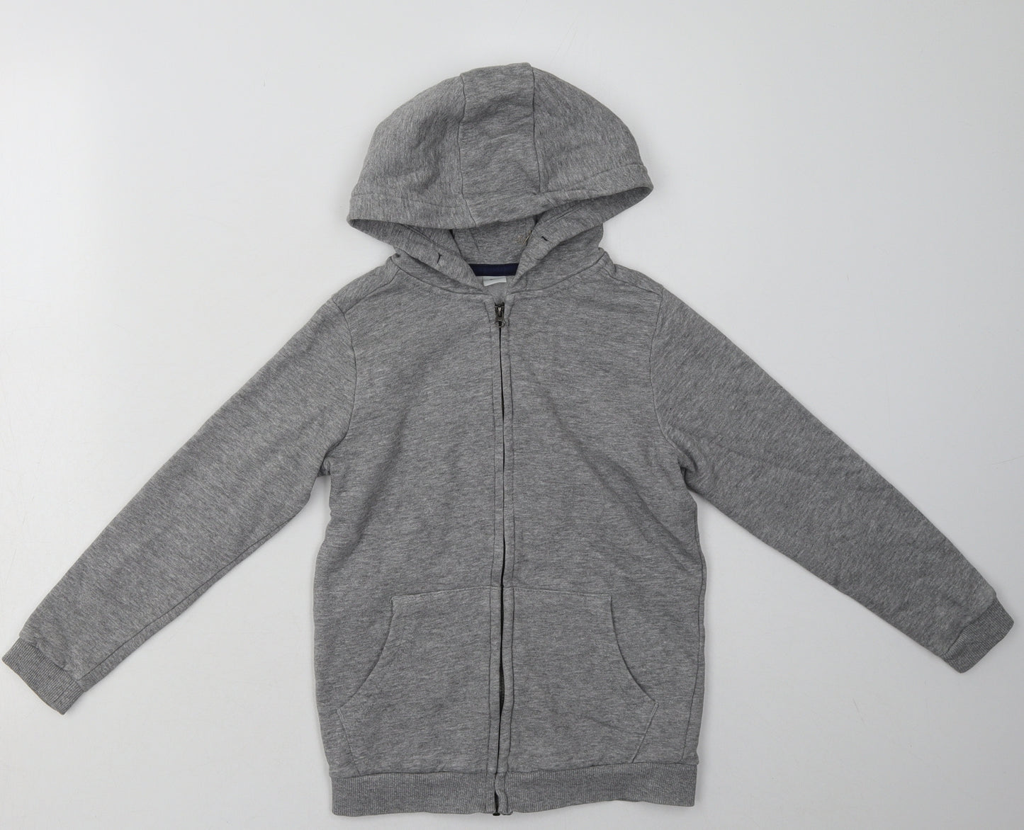 sainsburys Boys Grey  Cotton Full Zip Hoodie Size 8 Years  Zip