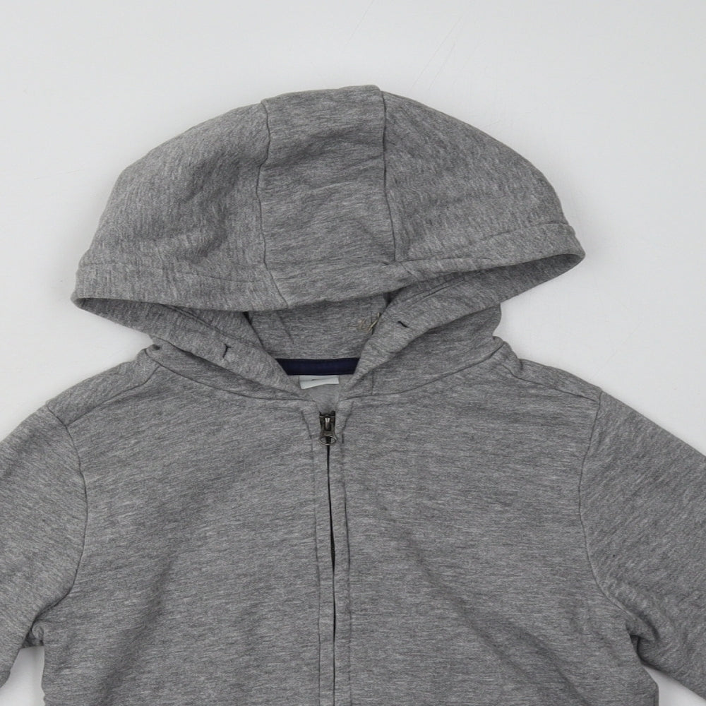 sainsburys Boys Grey  Cotton Full Zip Hoodie Size 8 Years  Zip