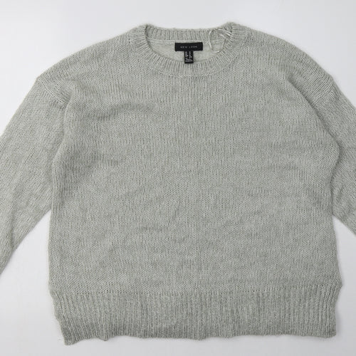 New Look Womens Grey  Acrylic Pullover Sweatshirt Size M  Pullover