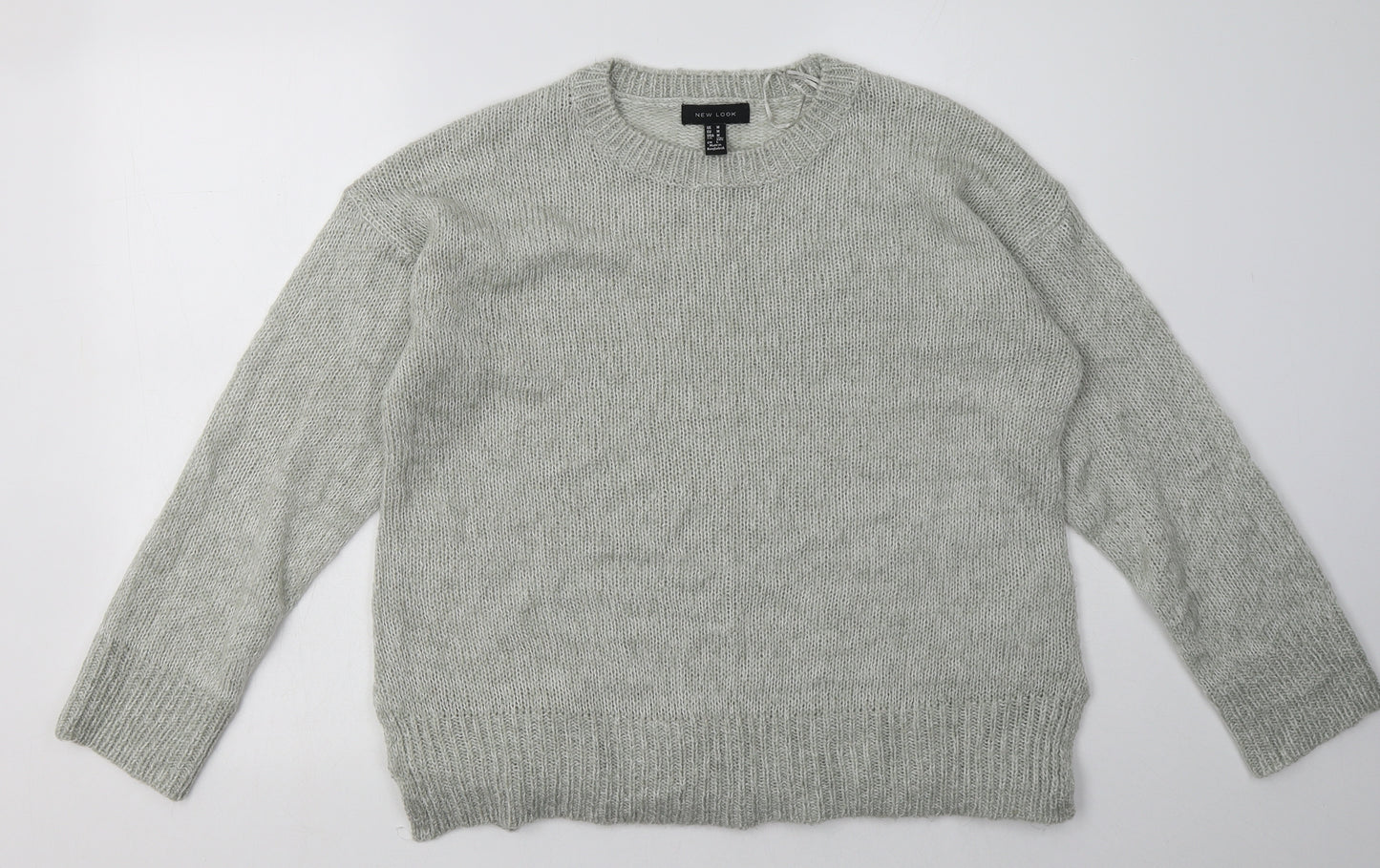 New Look Womens Grey  Acrylic Pullover Sweatshirt Size M  Pullover