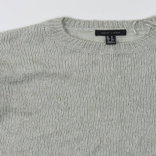 New Look Womens Grey  Acrylic Pullover Sweatshirt Size M  Pullover
