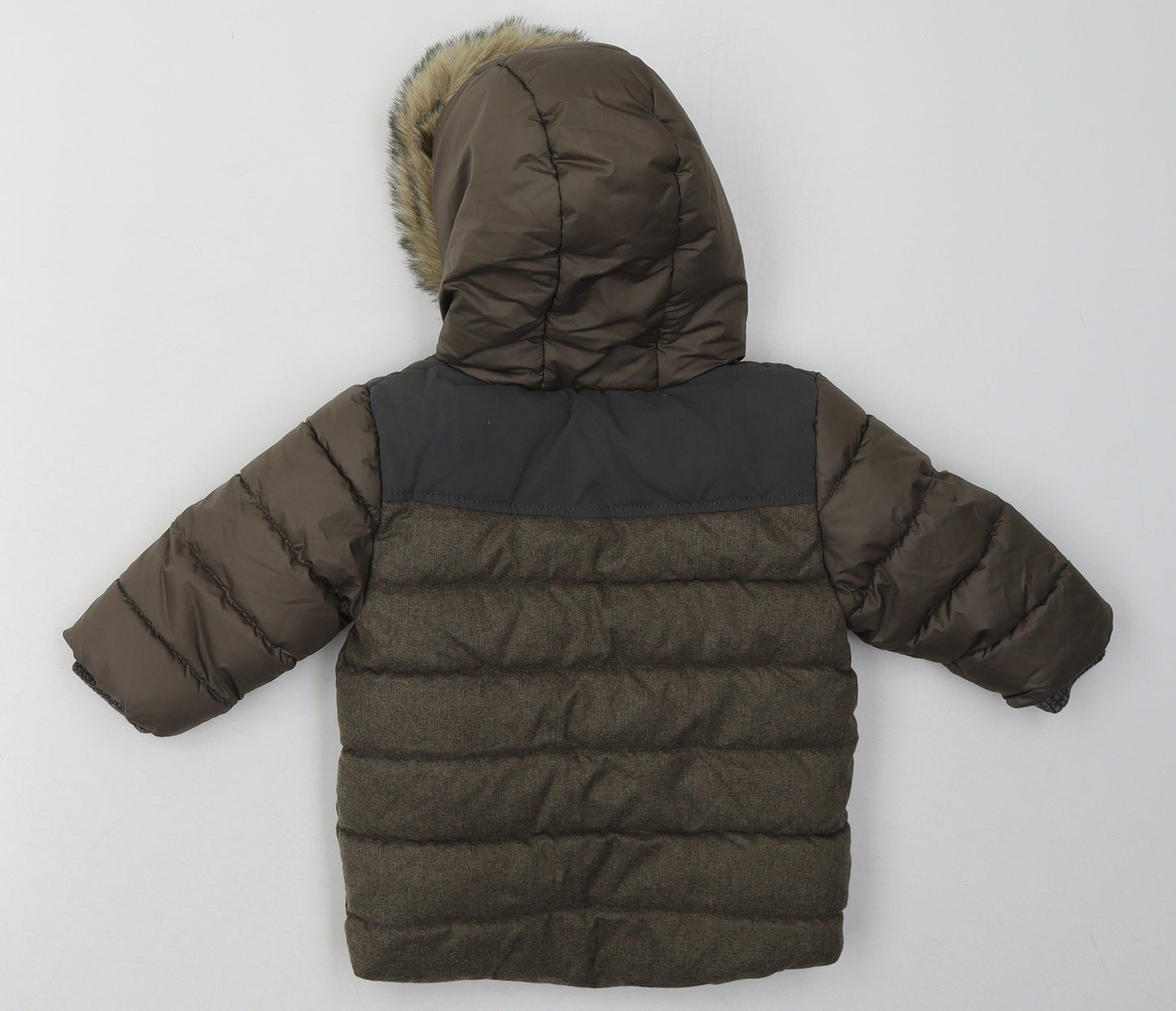 NEXT Boys Brown   Basic Coat Coat Size 6-9 Months   Zip