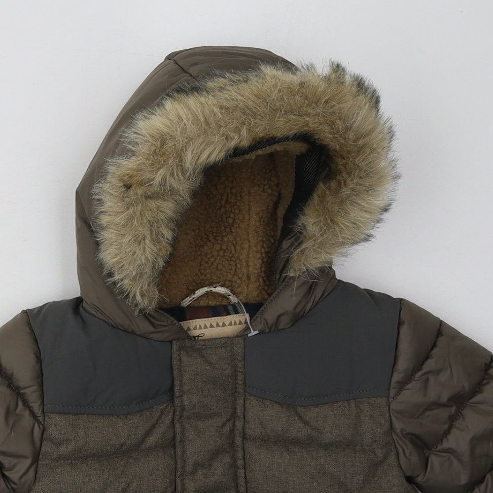 NEXT Boys Brown   Basic Coat Coat Size 6-9 Months   Zip