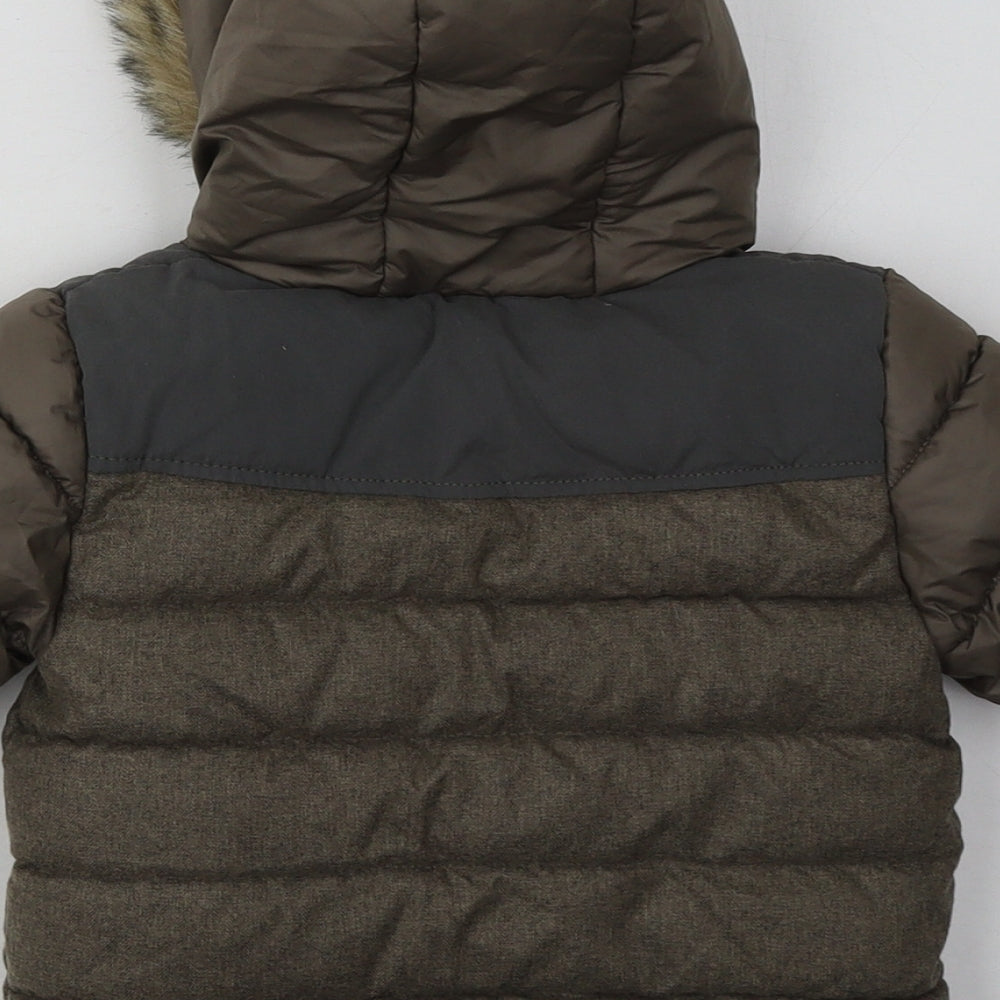 NEXT Boys Brown   Basic Coat Coat Size 6-9 Months   Zip