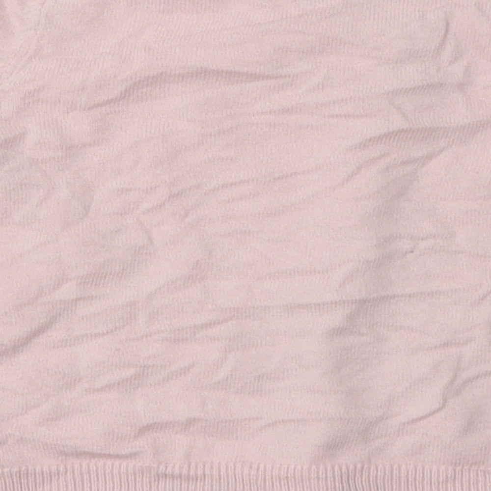 H&M Girls Pink Collared  Cotton Cardigan Jumper Size 4-5 Years  Button