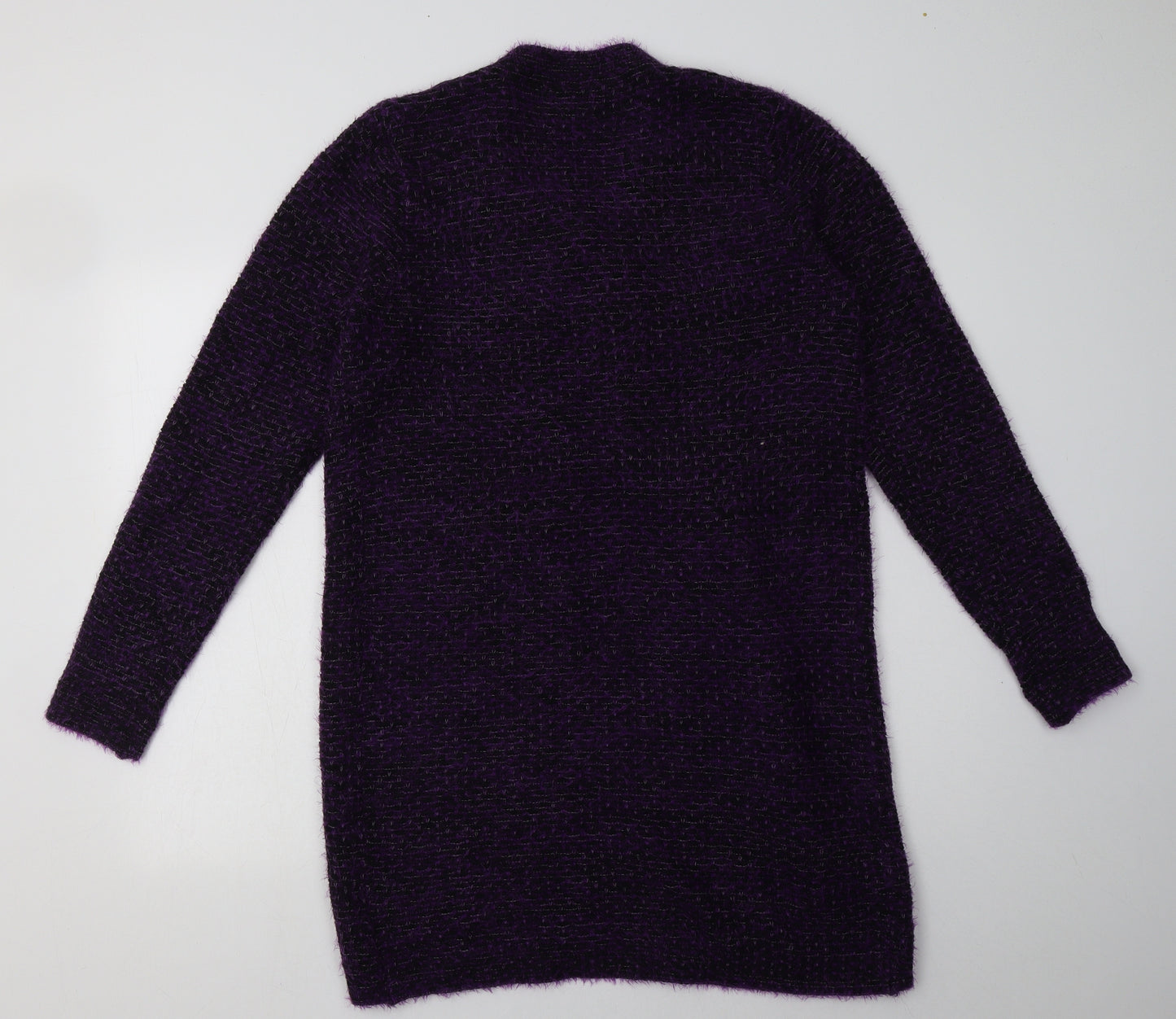 soft b Womens Purple Crew Neck  Cotton Cardigan Jumper Size L