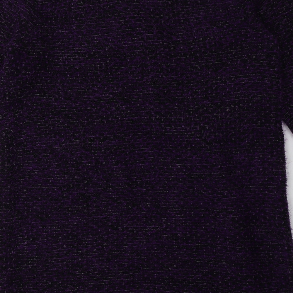 soft b Womens Purple Crew Neck  Cotton Cardigan Jumper Size L