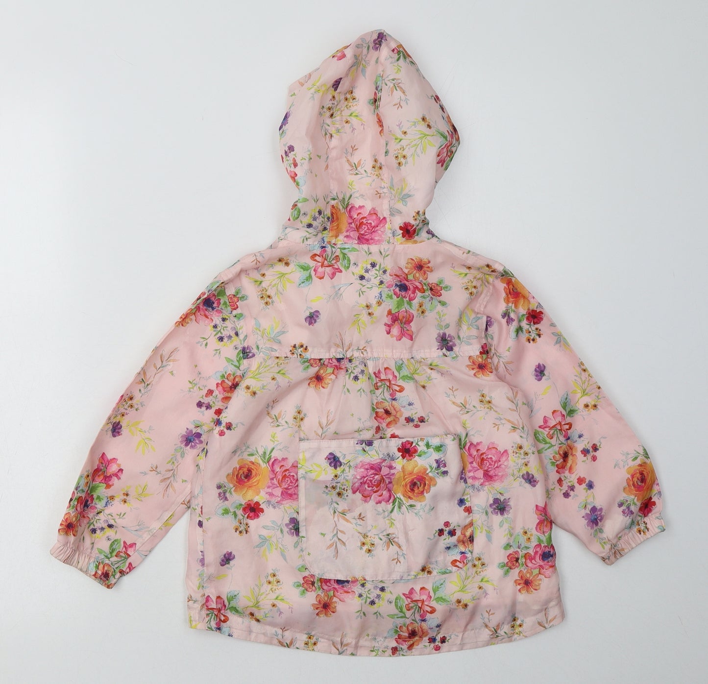 NEXT Girls Pink Floral  Basic Coat Coat Size 2-3 Years  Zip