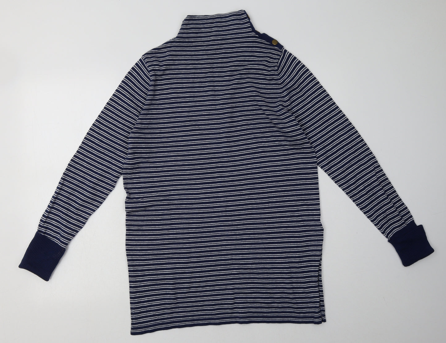 Aspen Womens Blue Striped Cotton Jumper Dress  Size M  Halter Pullover