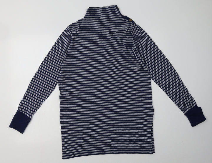 Aspen Womens Blue Striped Cotton Jumper Dress  Size M  Halter Pullover