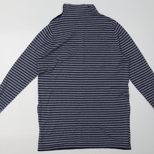 Aspen Womens Blue Striped Cotton Jumper Dress  Size M  Halter Pullover