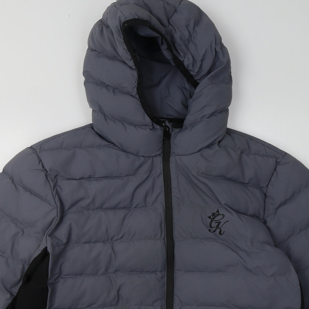 Gym King Mens Grey   Puffer Jacket Jacket Size M  Zip
